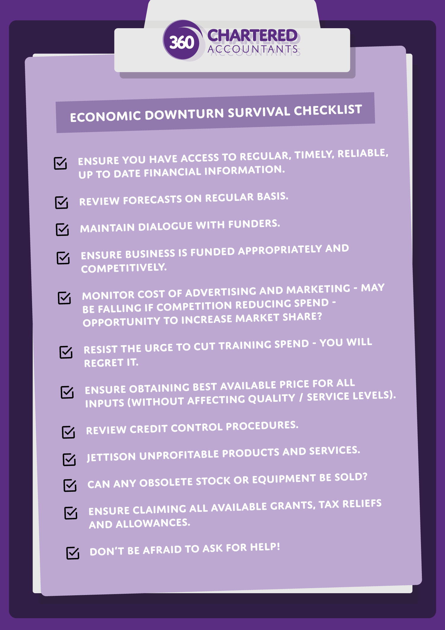 survive economic downturn checklist