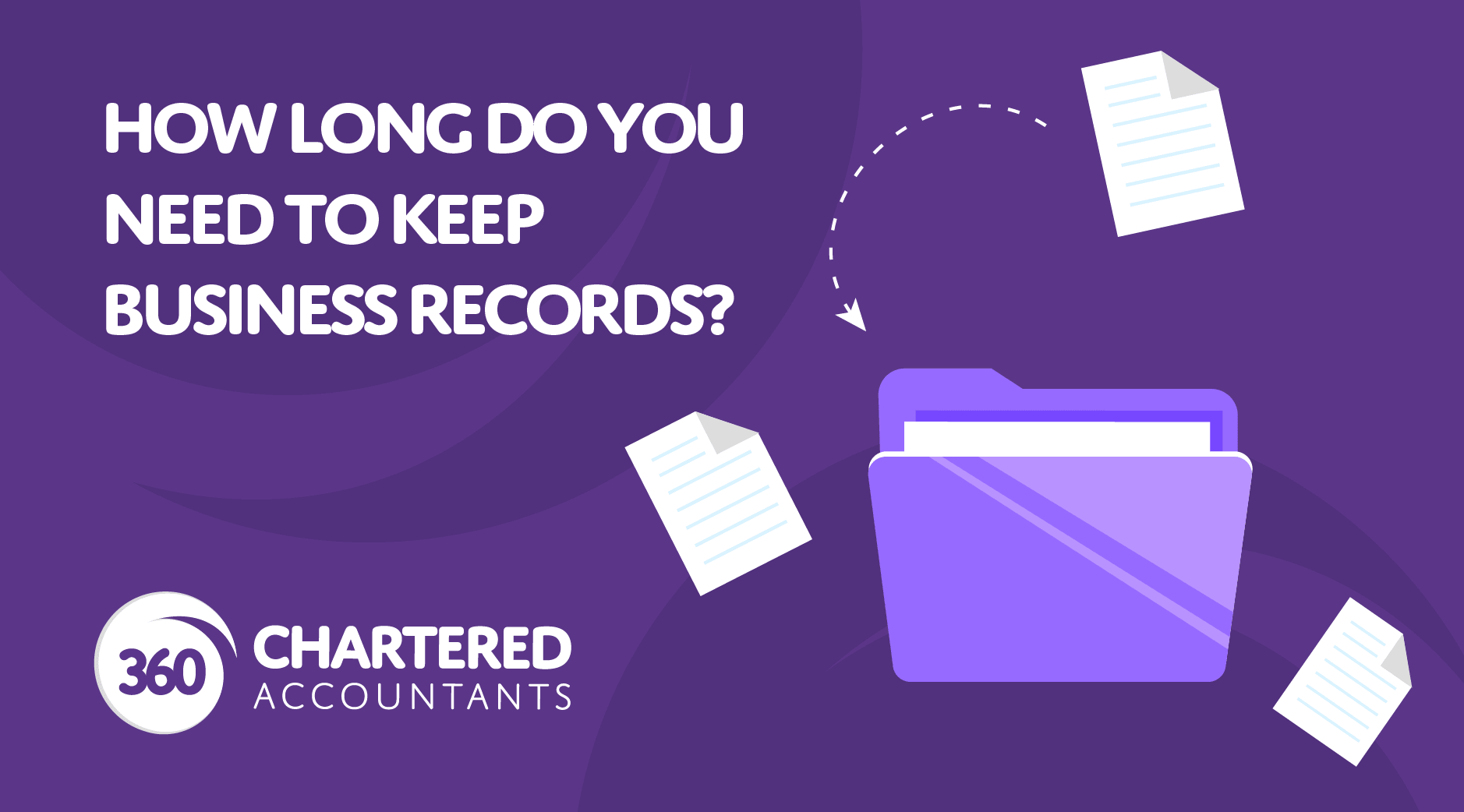 A purple background with white text reading 'How Long Do You Need To Keep Business Records?'