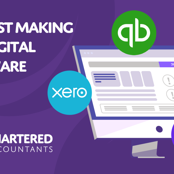 A purple background with white text reading 'The Best Making Tax Digital Software'