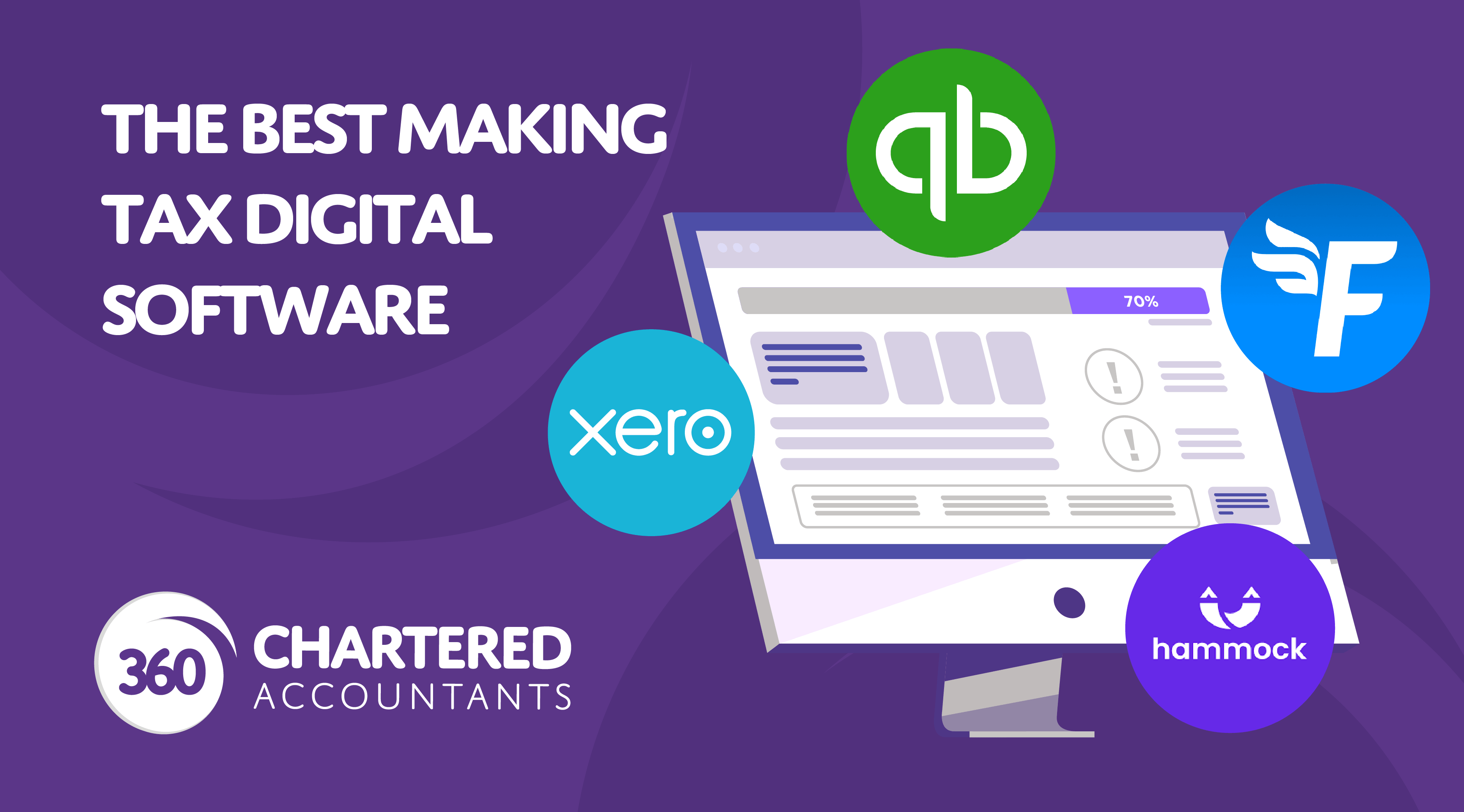 A purple background with white text reading 'The Best Making Tax Digital Software'